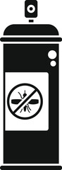 Poster - Black silhouette icon of mosquito repellent spray protecting from malaria