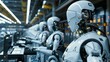 © Oulaphone - Robots collaborating in a futuristic factory, advanced robotics technology enhancing productivity and safety.