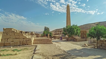 Canvas Print - From hieroglyphic inscriptions to monumental obelisks, ancient Egypt's legacy lives on through its timeless symbols and monuments.