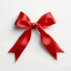 Wall Mural - Red Bow on White Background