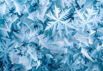 Sticker - Abstract Ice Crystal Background - Winter Texture