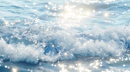 Poster - Abstract tranquil background of white water with waves and sparkling reflections