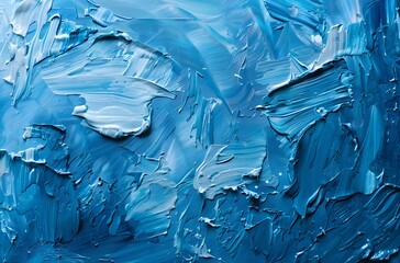 Sticker - Abstract Blue Oil Painting Texture Background