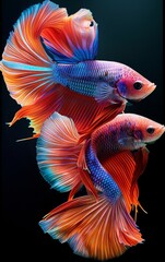 Canvas Print - siamese fighting fish in aquarium