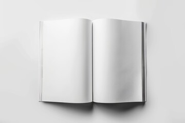 Poster - This mockup shows an opened white square book against a white background.