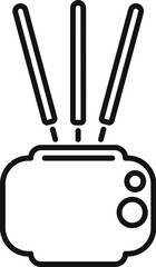 Poster - Simple line icon of a wireless router emitting a wifi signal