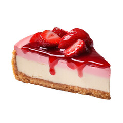 Wall Mural - slice of a cheesecake isolated on transparent background, png