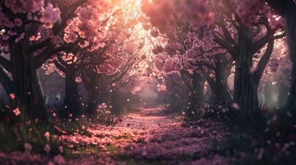 Poster - blossoms of cherry trees