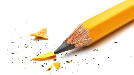 Canvas Print - Yellow pencil broken and isolated on a white background