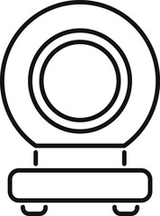 Poster - Hyperbaric oxygen therapy chamber standing on a platform, line art icon