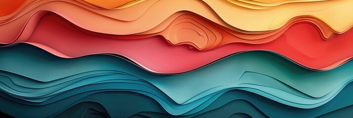 paper layers. colorful organic graphic layers for abstract panorama wallpaper