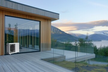 Wall Mural - Modern Home With Mountain View Deck