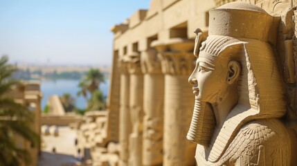 Wall Mural - From the banks of the Nile to the sands of the desert, hieroglyphs adorned every surface, leaving a lasting legacy of an extraordinary civilization.