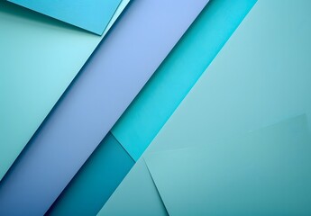 Wall Mural - Abstract Geometric Teal and Blue Paper Background