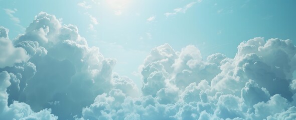 Canvas Print - Dreamy White Clouds Against Blue Sky