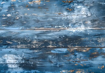 Wall Mural - Distressed Blue Wooden Background Texture