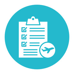 Sticker - Itinerary vector icon. Can be used for Vacation Planning iconset.