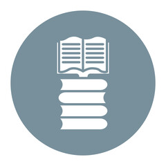 Sticker - Stack of Books vector icon. Can be used for Literature iconset.