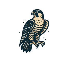 Wall Mural - peregrine falcon hand drawn vector illustration graphic