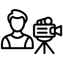 Wall Mural - Camera Operator Male vector icon illustration of Filmmaking iconset.