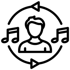 Sticker - Music vector icon illustration of Lifestyles iconset.