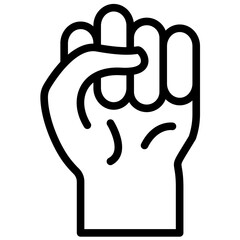 Sticker - Raised Fist vector icon illustration of Protesting and Civil Disobedience iconset.