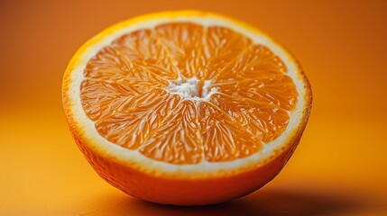 Poster - close up of a sliced orange on an orange background