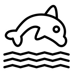 Poster - Dolphin vector icon illustration of Coastline iconset.