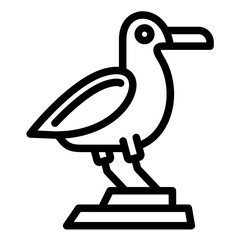 Sticker - Seagull vector icon illustration of Coastline iconset.