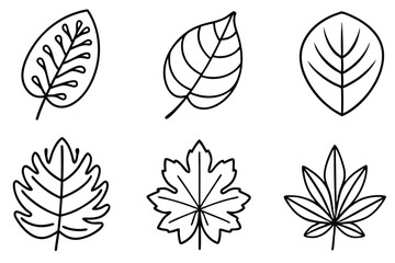 Leaves Clipart Line Art