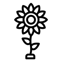 Sticker - Sunflower vector icon illustration of Festa Junina iconset.