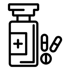 Sticker - Antibiotic Pills vector icon illustration of Infectious Diseases iconset.