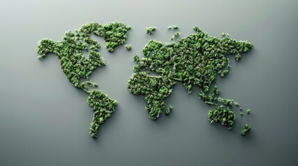Aufkleber - Leaf shapes make up the map of the eco world, illustrating the concept of ecology