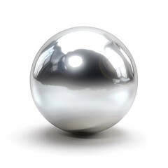 Wall Mural - Silver Ball: Shiny Metallic Sphere Button for Cyberspace or Gem Concept