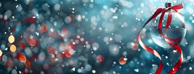 Poster - Christmas Ornament with Snowfall and Bokeh