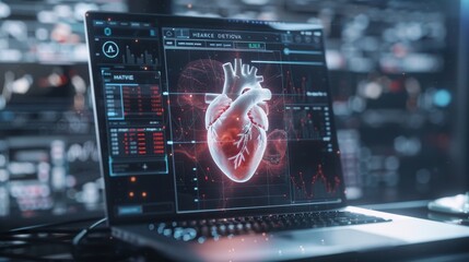 Aufkleber - Human heart analyzed using stethoscope in cardiovascular medicine or cardiology treatment.