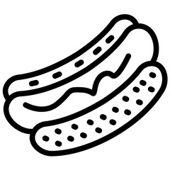 Sticker - Hot Dog vector icon illustration of Street Food iconset.