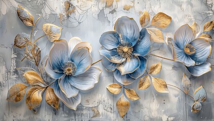 Fototapete - It depicts a flower with many leaves.