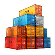 © The - Containers for Import/Export Business Isolated on Transparent or White Background, PNG