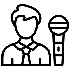 Sticker - Host Male vector icon illustration of Award Events iconset.