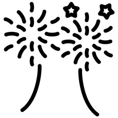 Sticker - Fireworks vector icon illustration of Award Events iconset.