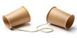 © Sujid - Two brown paper cups connected by string as old style or toy phone for two way communication, communication, connection