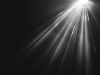 Abstract White Light Rays Spotlight Black Background