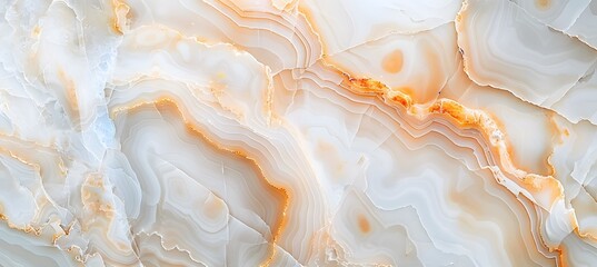 Wall Mural - White Marble Background with Light Brown Onyx Texture