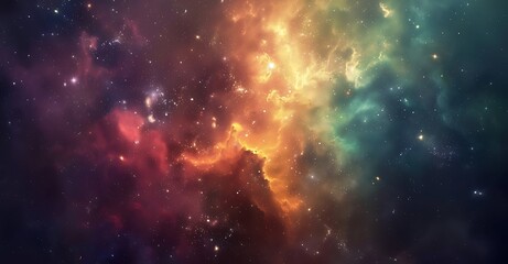 Wall Mural - a colorful nebula with stars in the background
