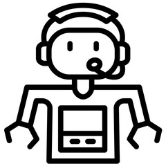 Poster - Customer Service Robot vector icon illustration of Robotics iconset.