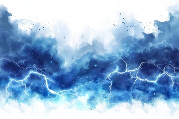 Poster - Lightning strikes, thunderbolts bursting, sparks discharged during thunderstorms at night