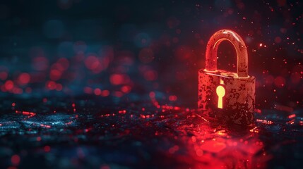 Leinwandbilder - The top security icon is the digital padlock icon, data protection technology is in place on the network, and a virtual dashboard is available for online internet authorized access against cyber