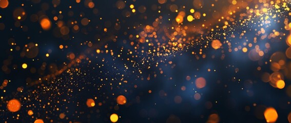 Poster - An illuminated bokeh background texture with confetti and sparkles for Christmas.