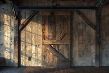 Wall Mural - Wooden door in an old barn.